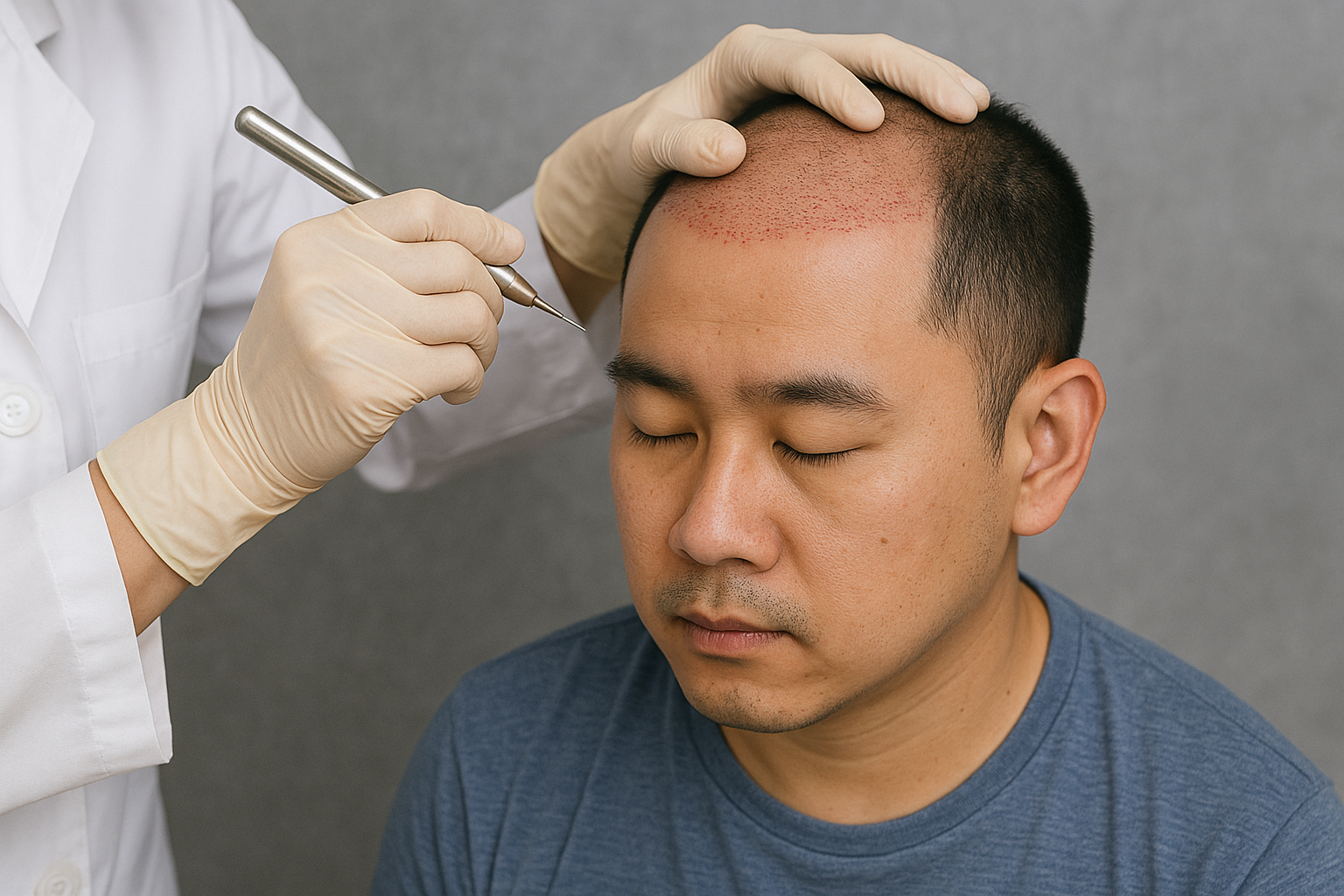 모발 이식 시술 장면