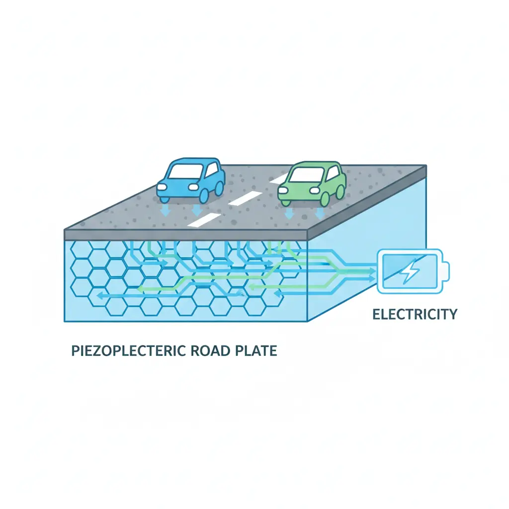 차량 압력을 전기로 바꾸는 스마트 도로용 압전 패널 구조 이미지