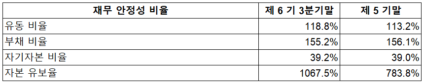레이크머티리얼즈 - 재무 안정성 비율