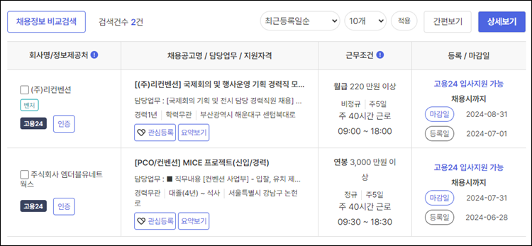 컨벤션기획사1급-채용정보