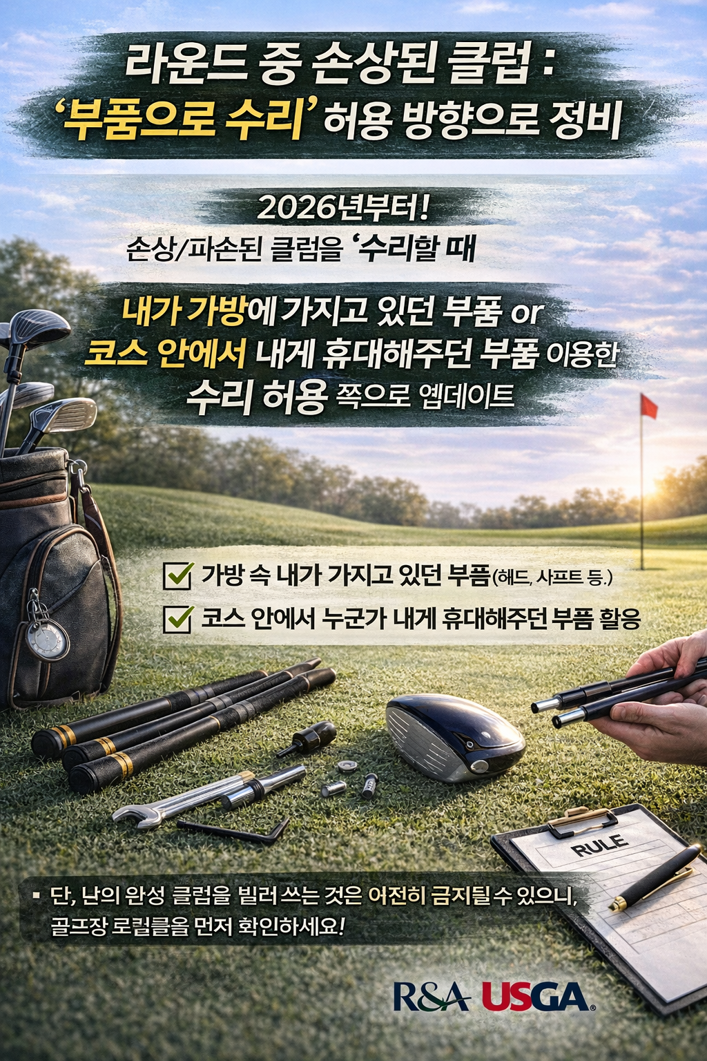 라운딩 중 손상된 클럽 수리 허용