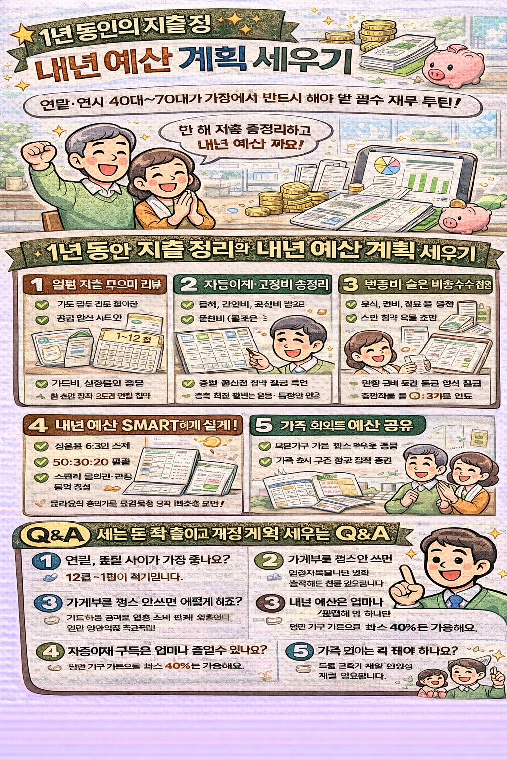 1년 동안의 지출 정리와 내년 예산 계획 세우기