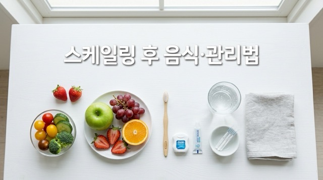 스케일링 후 식이 관리 음식