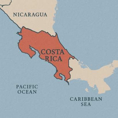 코스타리카 위치 지도 &ndash; 중앙아메리카의 숨은 생태 강국