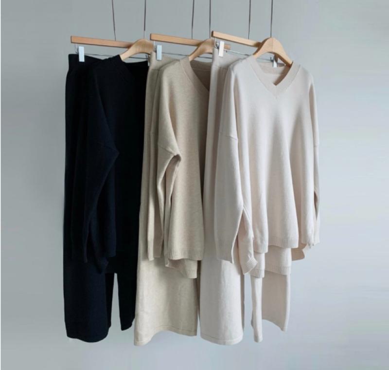 니트상하세트 니트투피스 등하원룩