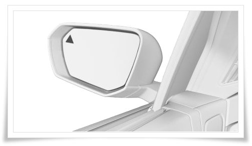 BMW i5 사이드미러 사각지대 경고 LED 점등 모습