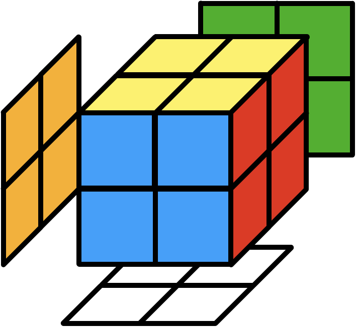 큐브의 맞은편 색깔을 알 수 있도록 만들어진 그림