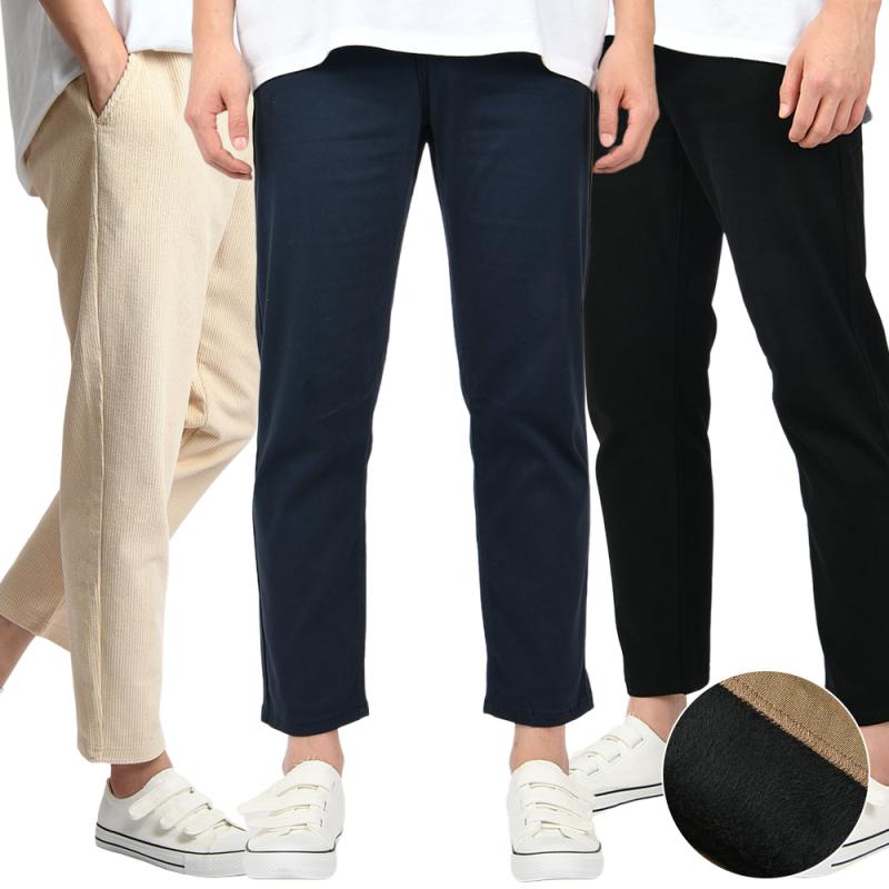 남자 기모바지 남성 겨울 바지 방한 면 슬랙스 골덴 밴딩 빅사이즈