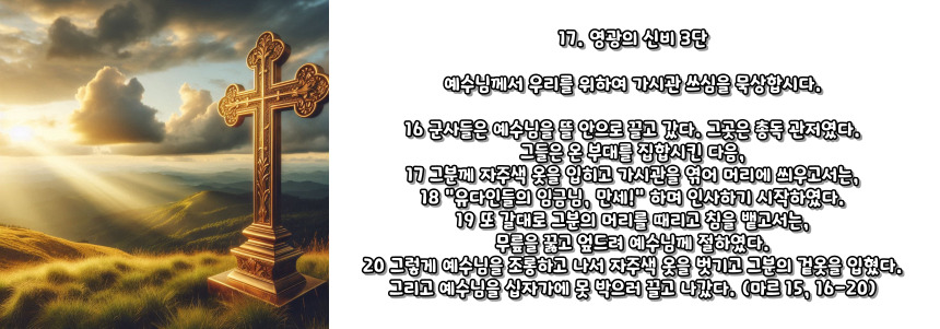 천주교 묵주기도 고통의 신비 5단