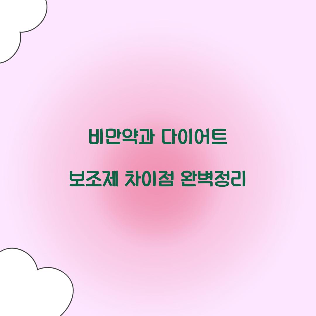 비만약과 다이어트 보조제 차이점
