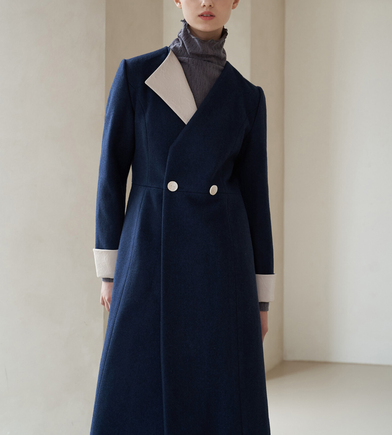 {코트} 언더커버 미쓰홍 15회 :: 최지수(강노라) / 까이에 CAHIERS 네이버 언발란스 카라 포인트 코트