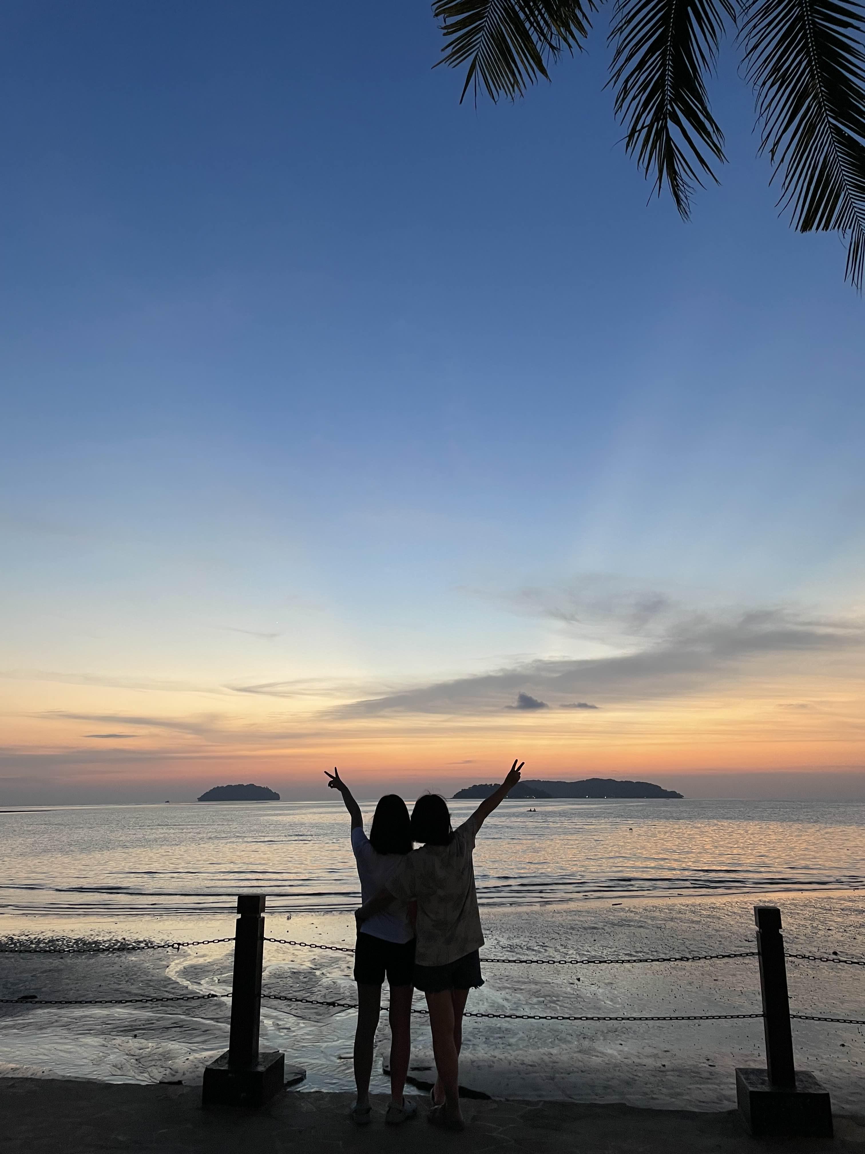 코타키나발루의 아름다운 석양을 바라보며