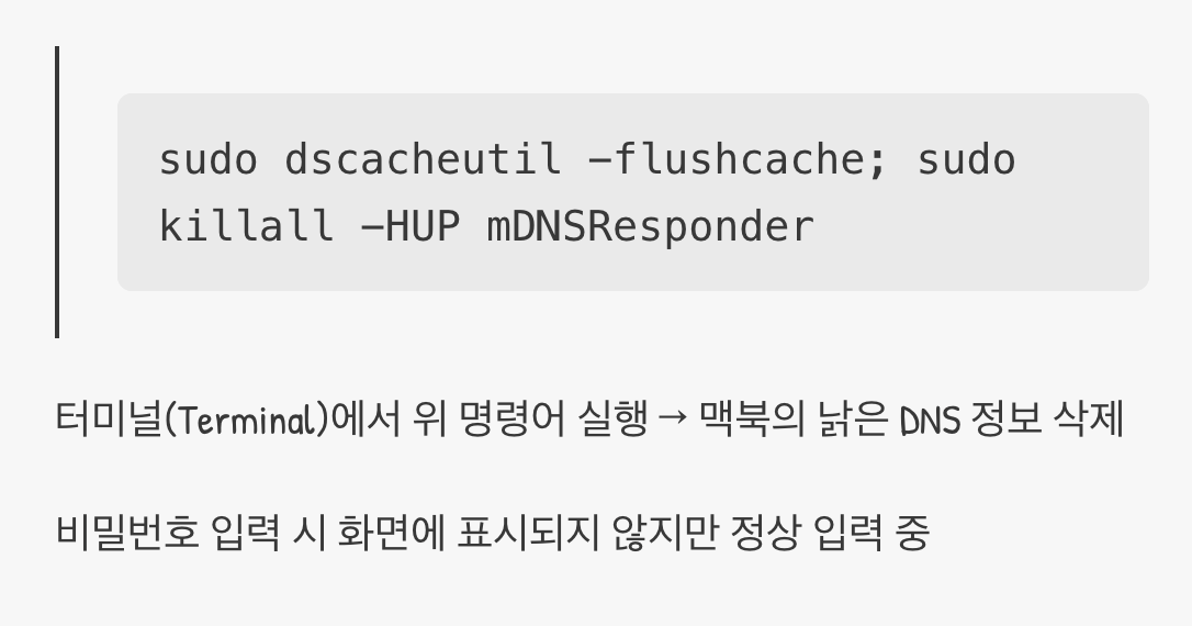 낡은 기억 지우기 (DNS 캐시 초기화)