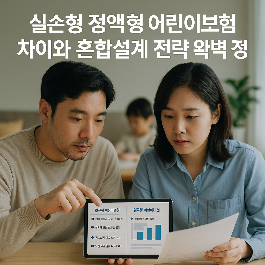 실손형 정액형 어린이보험 차이와 혼합설계 전략 완벽 정리