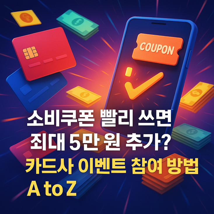 소비쿠폰 빨리 쓰면 최대 5만 원 추가? 카드사 이벤트 참여 방법 A to Z 관련