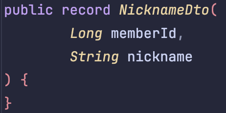 NicknameDto