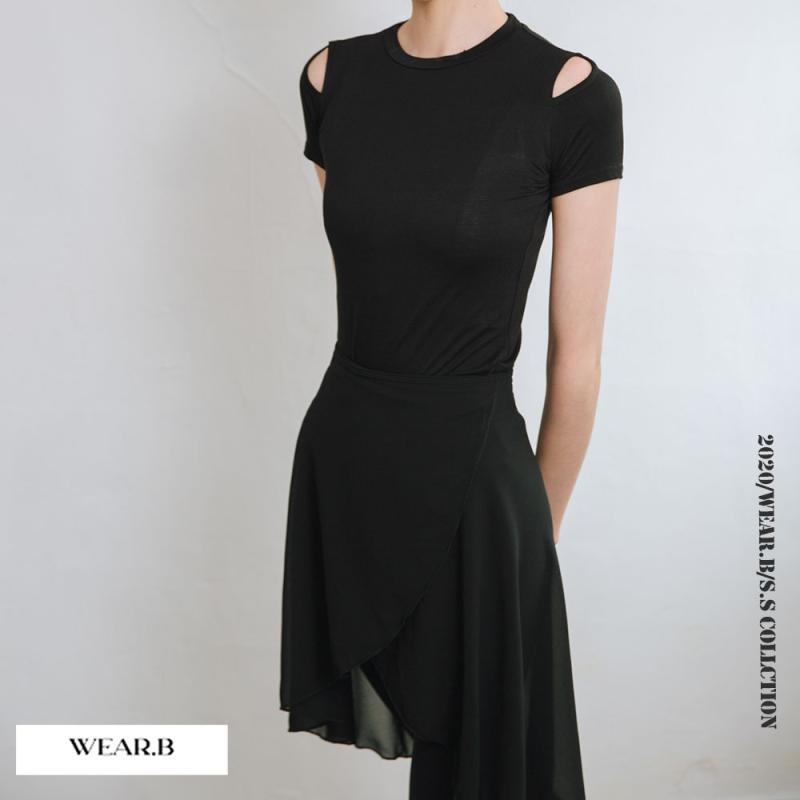 라인댄스복 성인 발레 한국 무용 연습복 라틴 여성 댄스 사교 스포츠 줌바 노브 댄스 연영과 입시복 상의 탑 HOLE 반팔 티셔츠