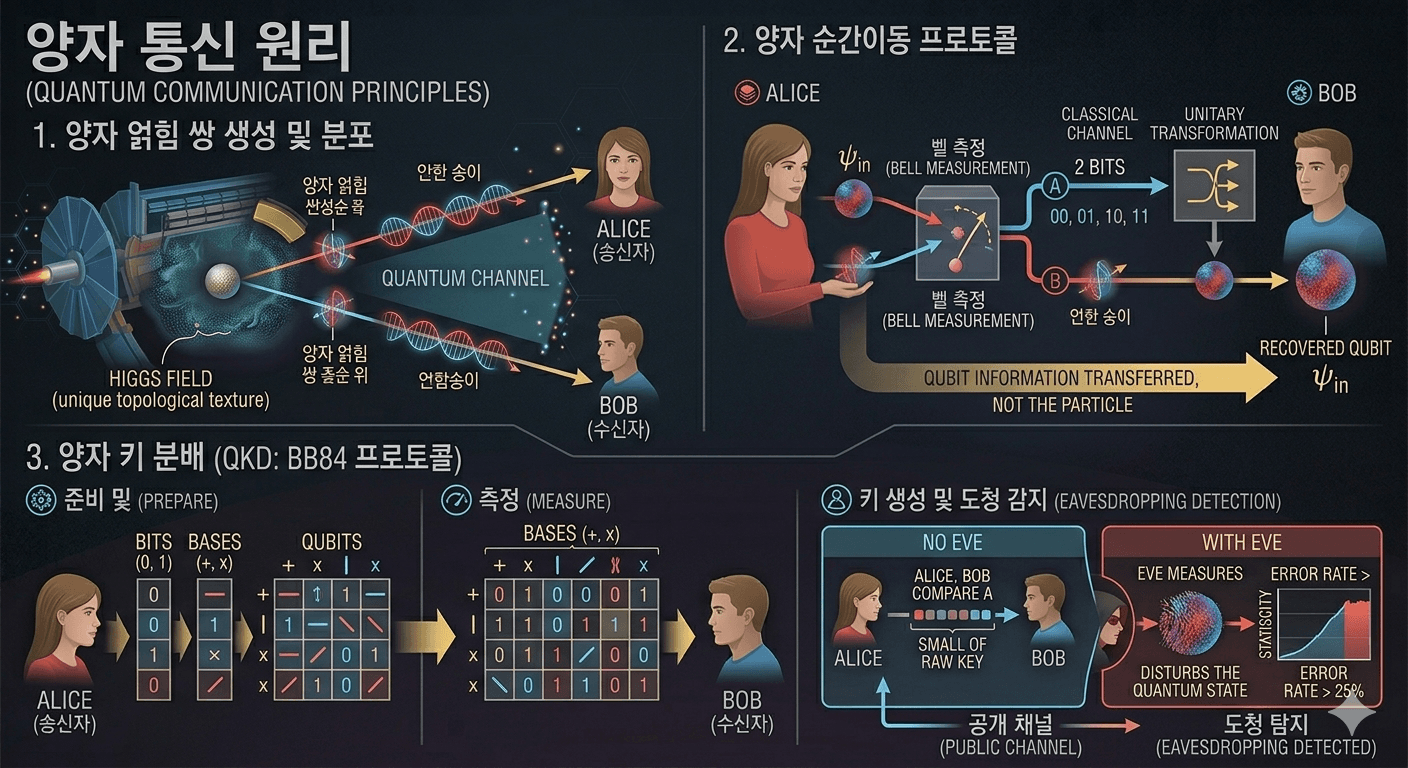 양자 통신 원리 이미지
