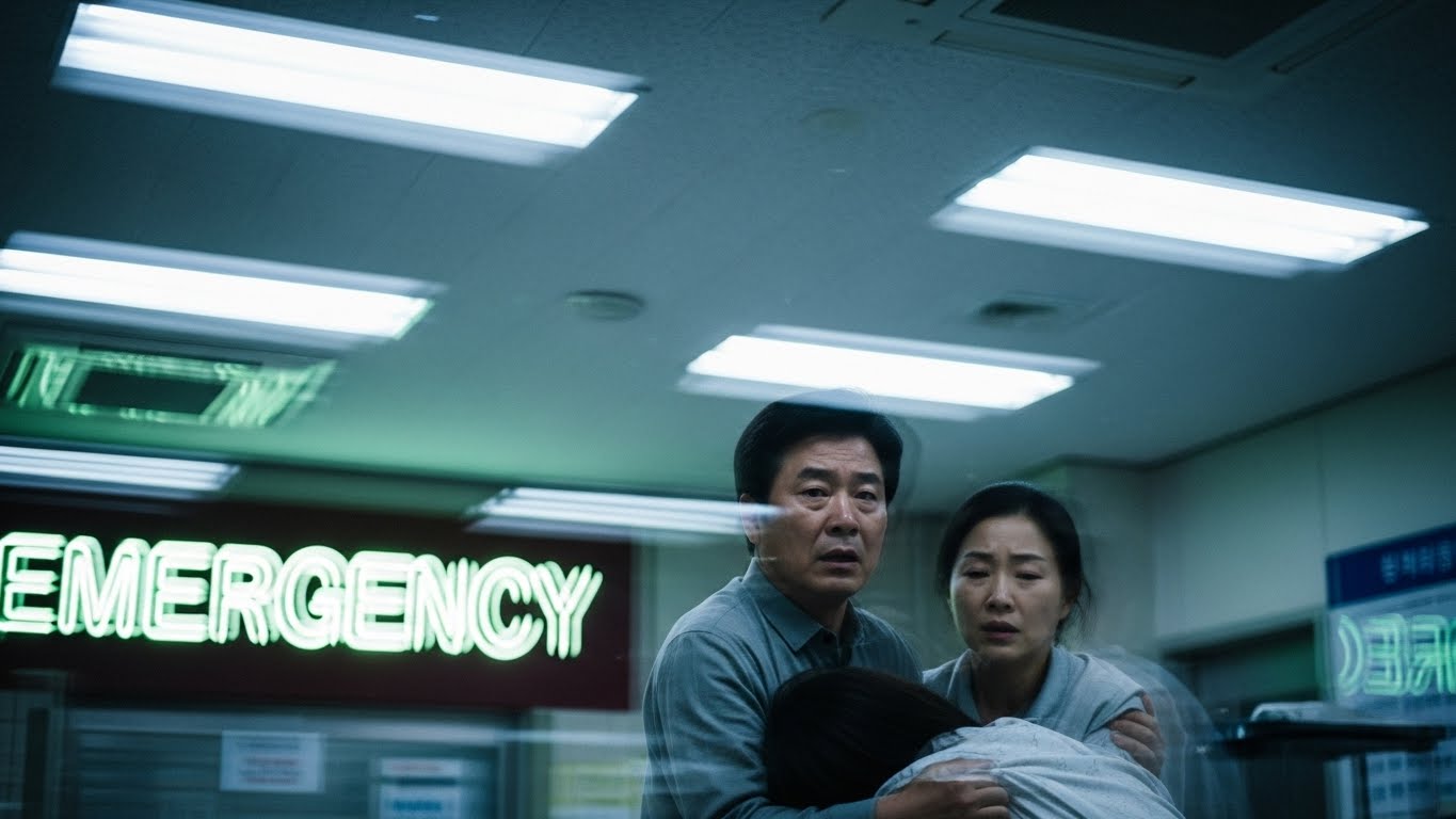 급성 알코올 중독 증상으로 응급실을 찾은 위급한 상황의 환자와 보호자