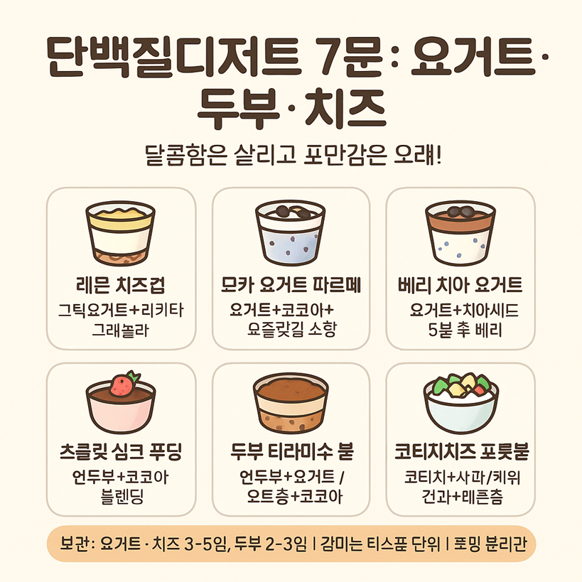 단백질디저트 7분: 요거트·두부·치즈