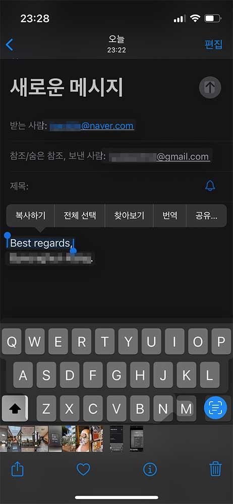 라이브 텍스트(Live Text)-번역