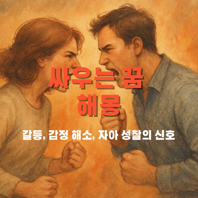 중년 남녀가 싸우는 모습