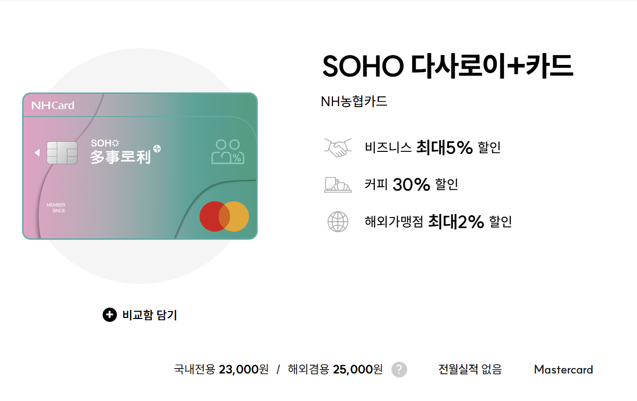 SOHO 다사로이+ 카드