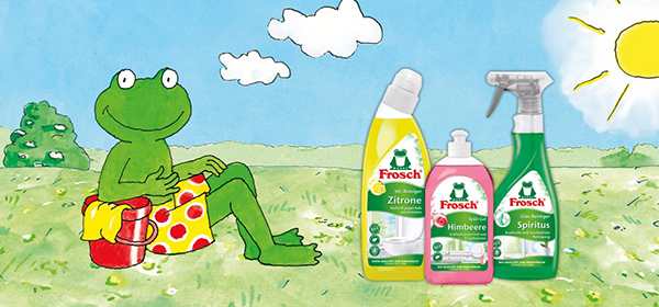 frosch brand character with product image