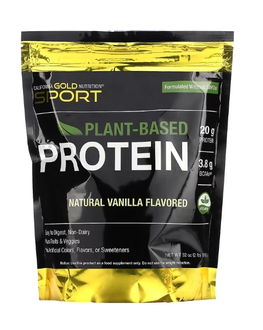 California Gold Nutrition, 바닐라 식물성 단백질, 비건, 쉬운 소화 907 g