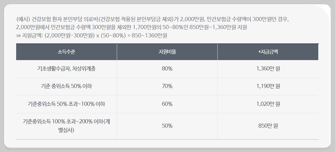 재난적 의료비 지원대상