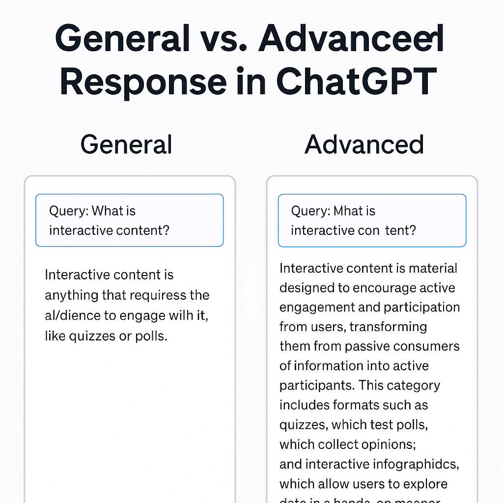 ChatGPT 일반 응답과 심층 분석 답변 비교 예시