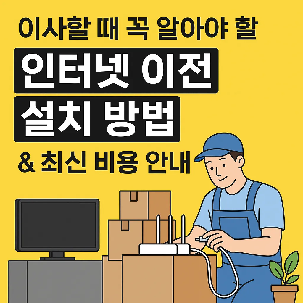 이사할 때 꼭 알아야 할 인터넷 이전 설치 방법 &amp; 최신 비용 안내