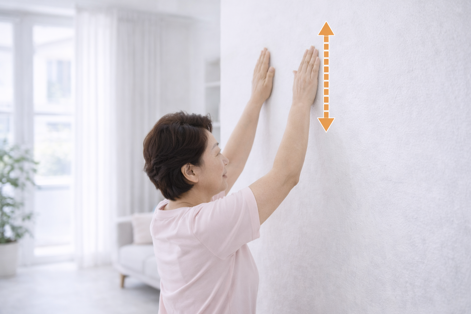 오십견 스트레칭 - 벽 타기 운동 하는 방법