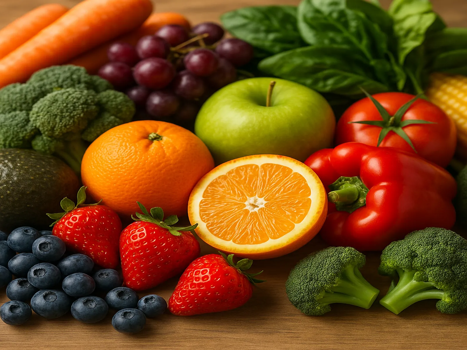 항산화제와 피토케미컬이 풍부한 과일과 채소 실사 이미지