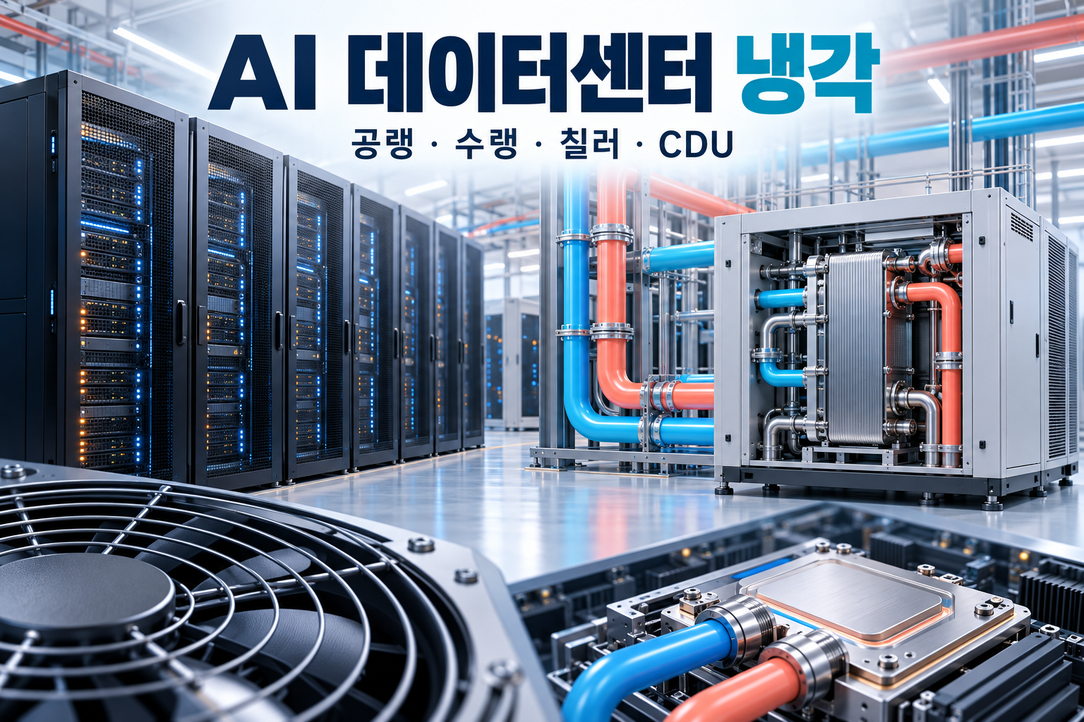 AI 데이터센터는 왜 물로 식힐까? - 공랭·수랭·칠러·CDU 차이 쉽게 정리