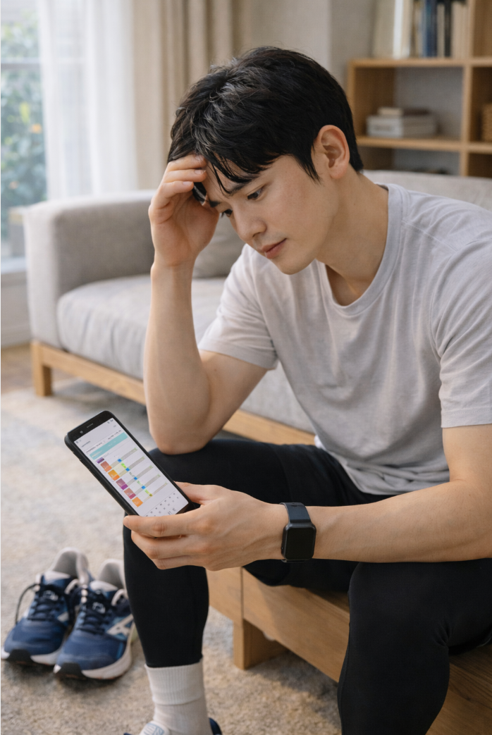무리한 러닝 목표를 고민하는 초보 러너