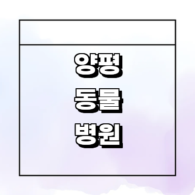 양평군 동물병원