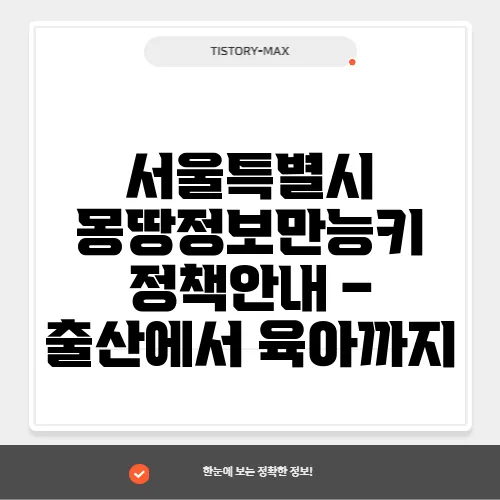서울특별시 몽땅정보만능키 정책안내 – 출산에서 육아까지