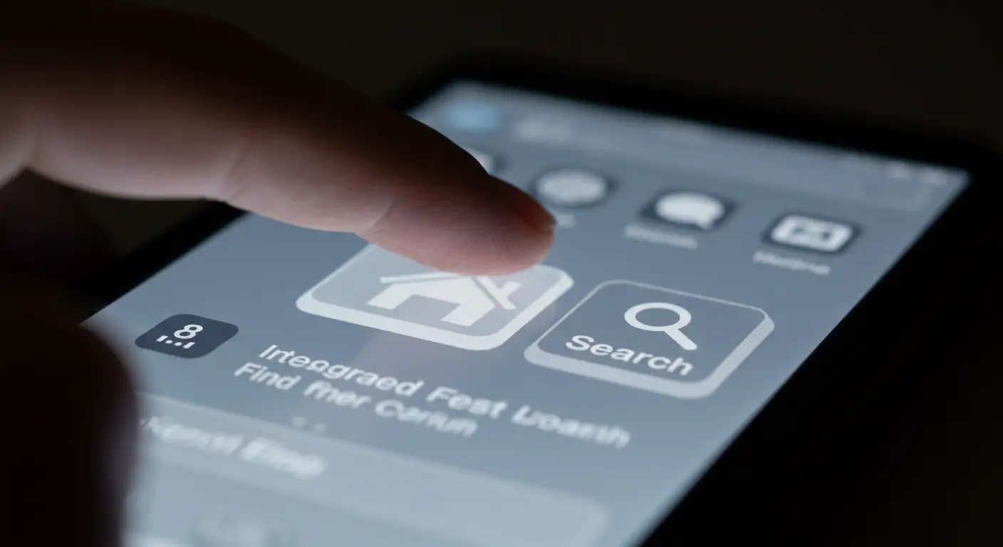 한 한국인 세입자가 스마트폰 앱에서 '모든 저축은행 보증금대출 통합 한도 조회' 버튼을 누르는 모습