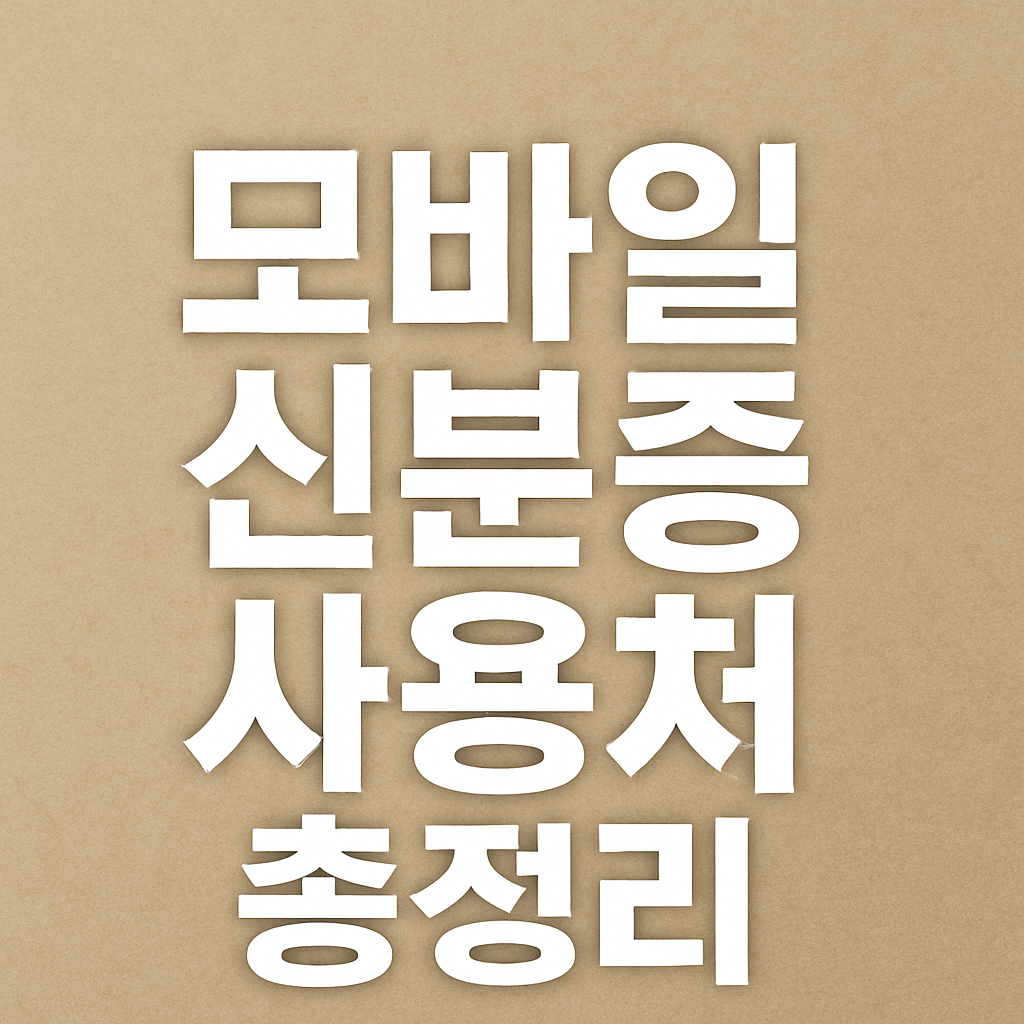 모바일 신분증 사용처 총정리