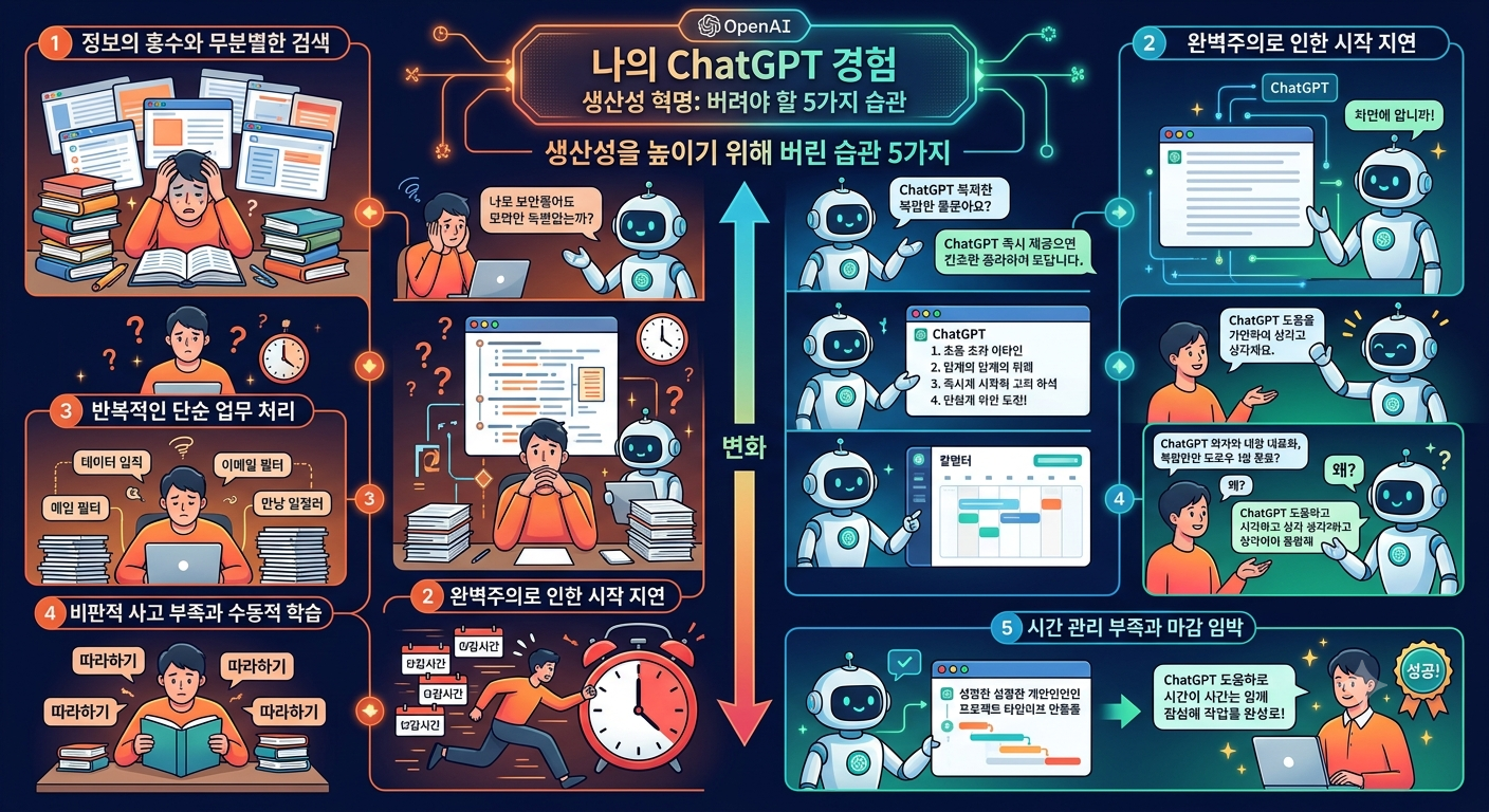 이미지 설명: 생산성을 높이기 위해 버린 습관 5가지