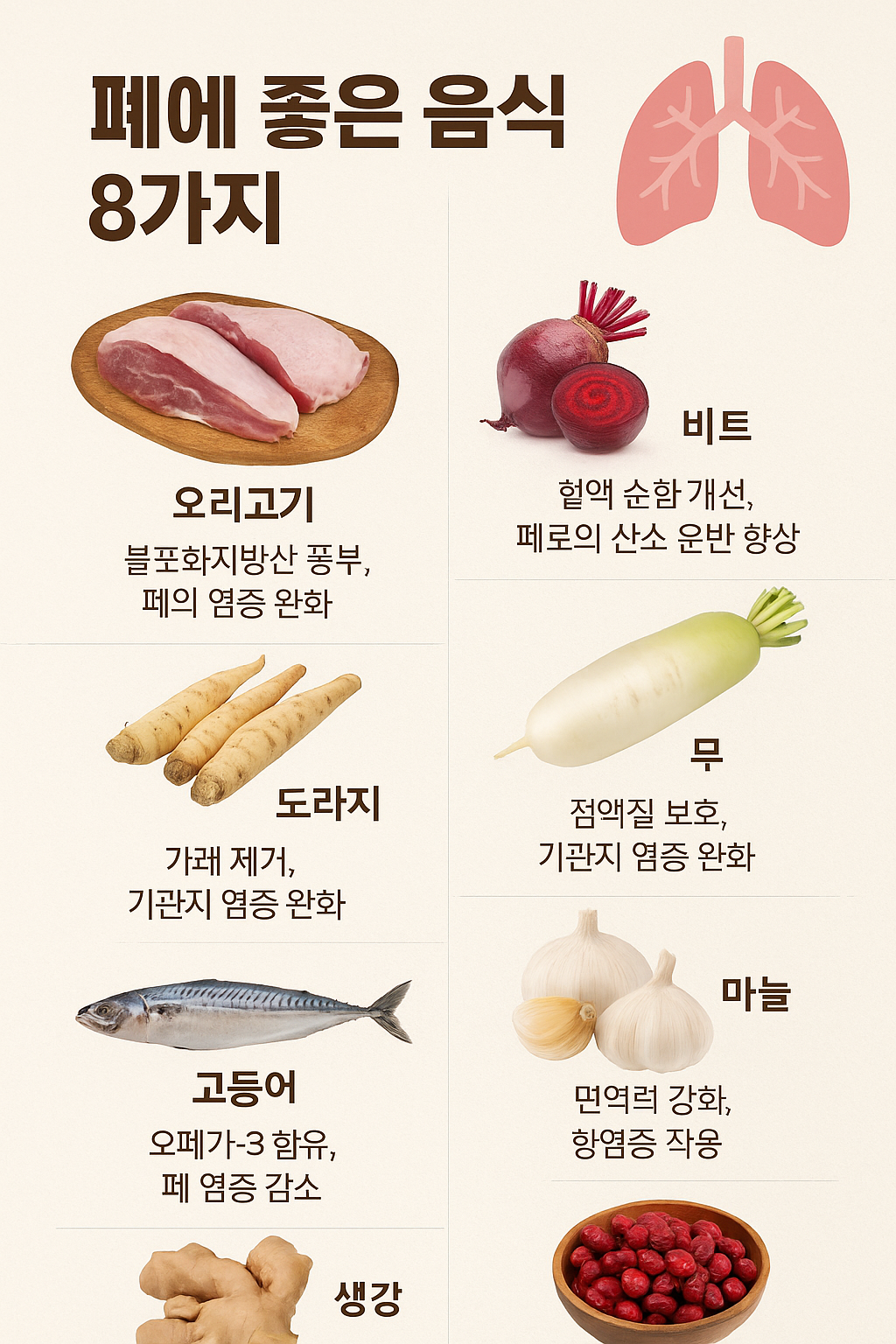 폐에 좋은 음식