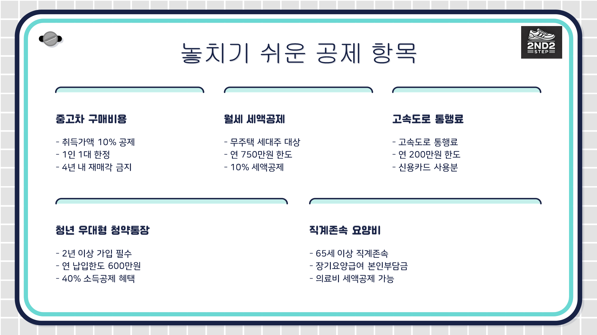 놓치기 쉬운 공제항목