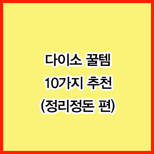 다이소 꿀템 10가지 추천 (정리정돈 편)