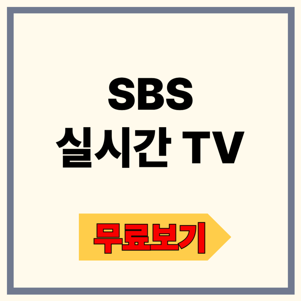 SBS 실시간 TV 보기 완벽 가이드 ❘ 언제 어디서나 스마트하게 시청하는 법