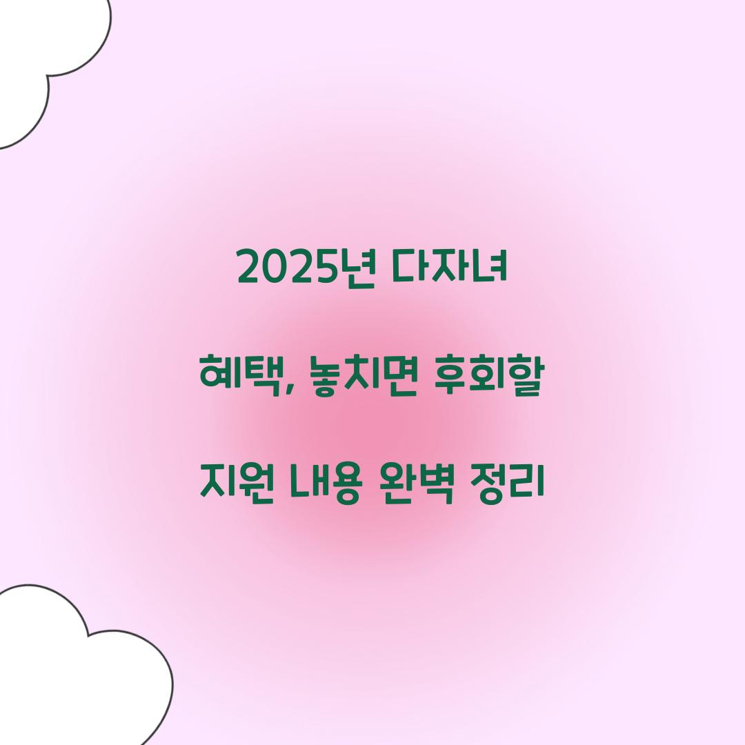 2025년 다자녀 혜택