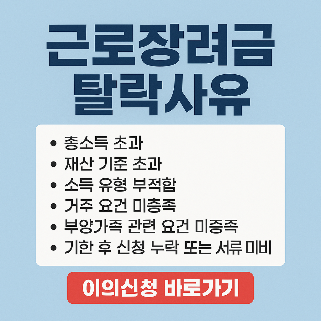 근로장려금 탈락사유
