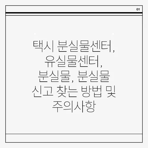 택시 분실물센터, 유실물센터, 분실물, 분실물 신고 찾는 방법 및 주의사항