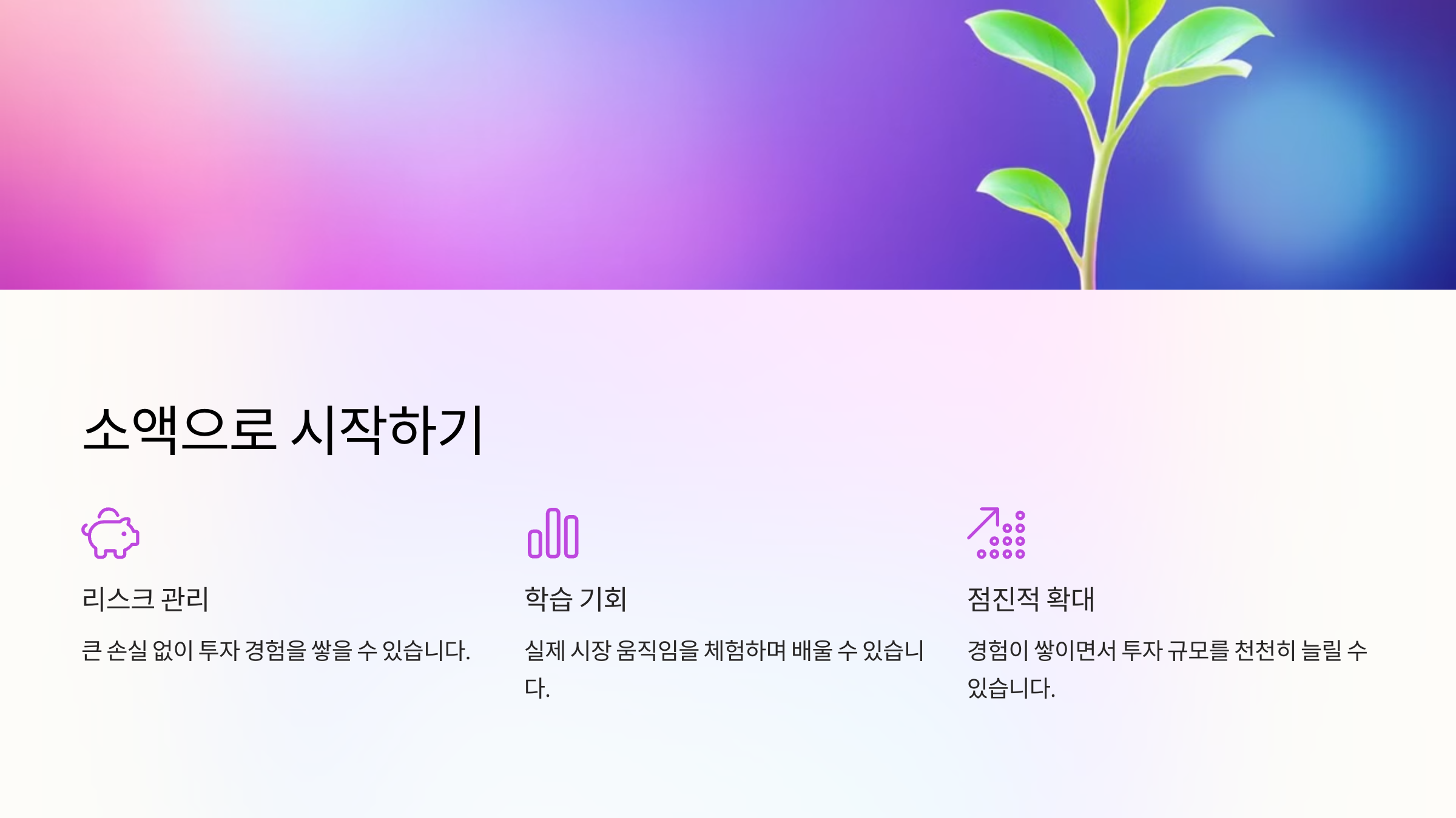 소액으로 시작하기