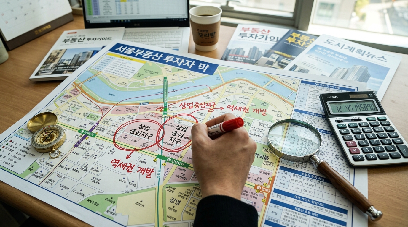 현대 부동산 재테크 전략을 분석하는 지도와 나침반